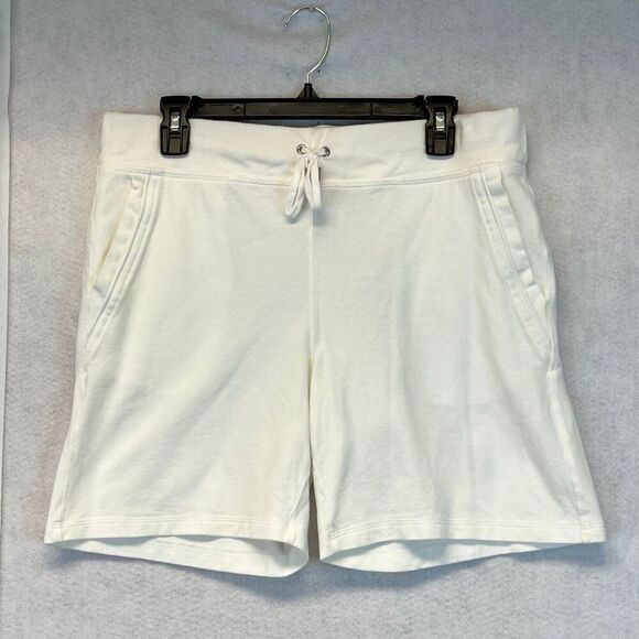 LRL RALPH LAUREN Active Women’s Shorts Medium White Cotton Drawstring Pockets - Picture 1 of 11